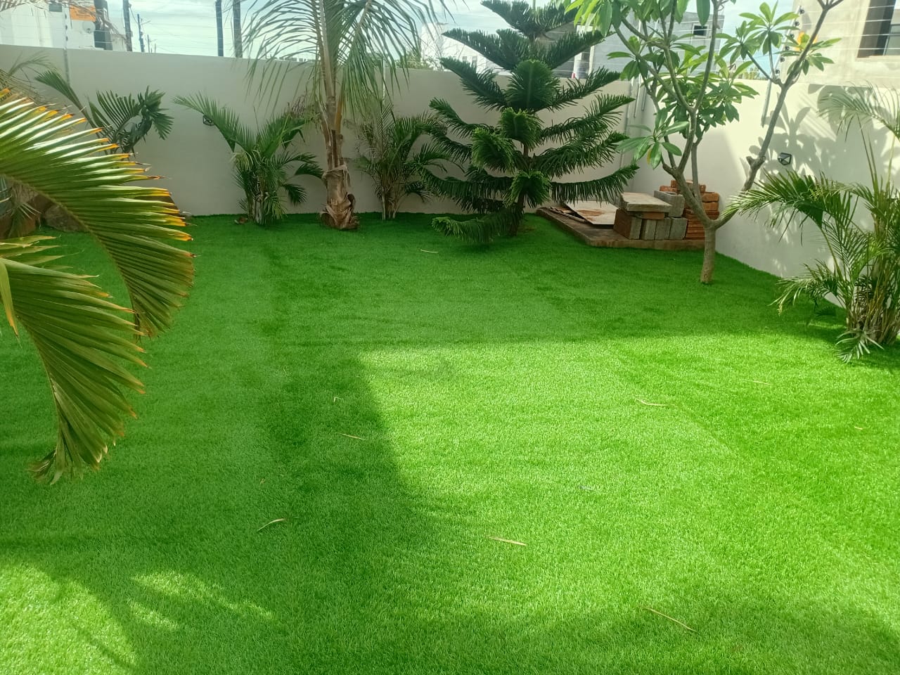 Installation of grass by our professional team